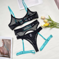 Transparent Bra Thongs Sets Sexy Lingerie For Women Thin Breathable Comfortable Plus Size Bra Panty Babydoll Intimate Underwear