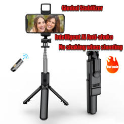 Cell Phone Selfie Stick Tripod Bluetooth Remote Wireless Selfi Stick Phone Holder Stand with Beauty Fill Light for Phone