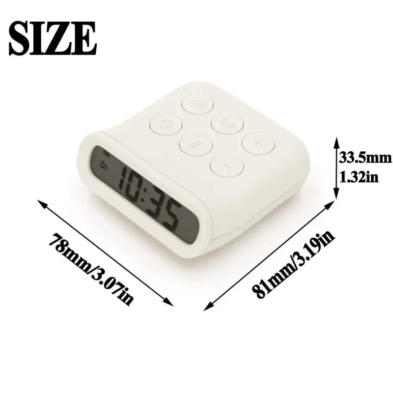 Description Picture 3 of itemGifts Creative Small Alarm Clock Battery Powered Plastic Alarm Clock Portable Simple Cooking Timer Kitchen Gadget