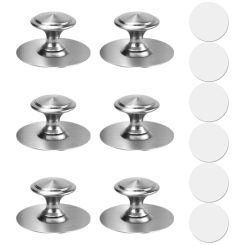 6pcs Furniture Drawer Handle Cabinet Pulls Stainless Steel Knob Self-Adhesive Closet Wardrobe Kitchen Cupboard Round Handle
