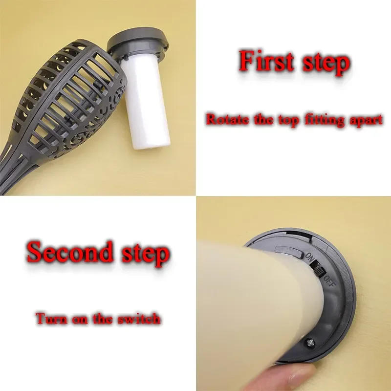 Description Picture 2 of item1/2/4/6/8/10/12Pcs Solar Flame Torch Light Flickering Light Waterproof Garden Decoration Outdoor Lawn Path Yard Patio Floor Lamp