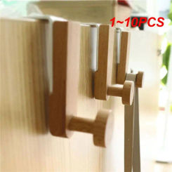 1~10PCS Door Back Hanging Holder Kitchen Cabinet Hook Towels Clothes Coat Bathroom Accesories Storage Hanger Iron Wooden Rack