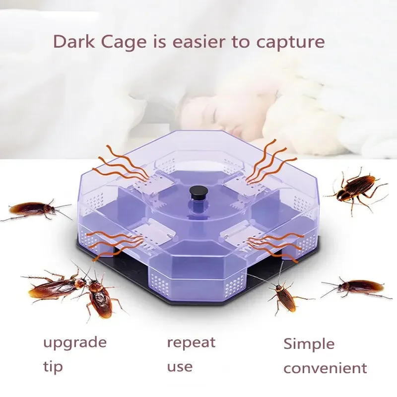 Description Picture 4 of itemCockroach Trap Bug Catching Tool Cockroach Box Home Indoor Kitchen Safety Physical Bug Size Pass Kill Trap Trap