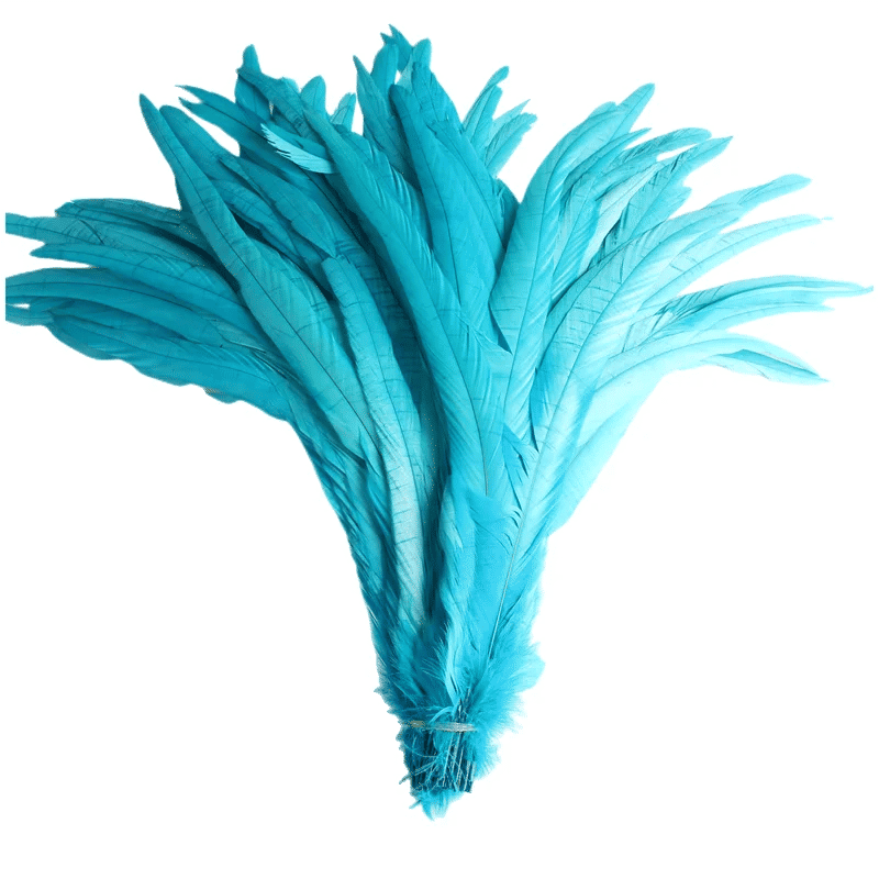 Description Picture 4 of item100Pcs/Lot All Sizes Colored Rooster Feathers for Crafts Fly Tying Materials Long Pheasant Carnival Wedding Decoration