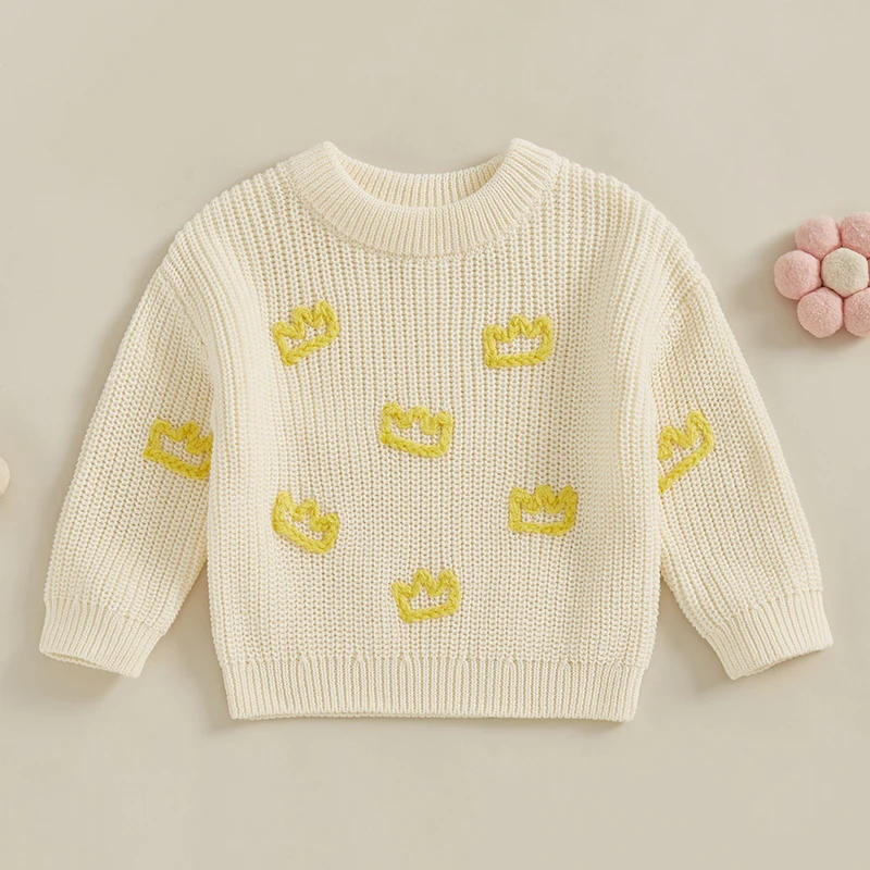 Description Picture 2 of itemBaby Knit Sweaters Long Sleeve Round Neck Bunny Embroidery Pullover Toddler Winter Tops