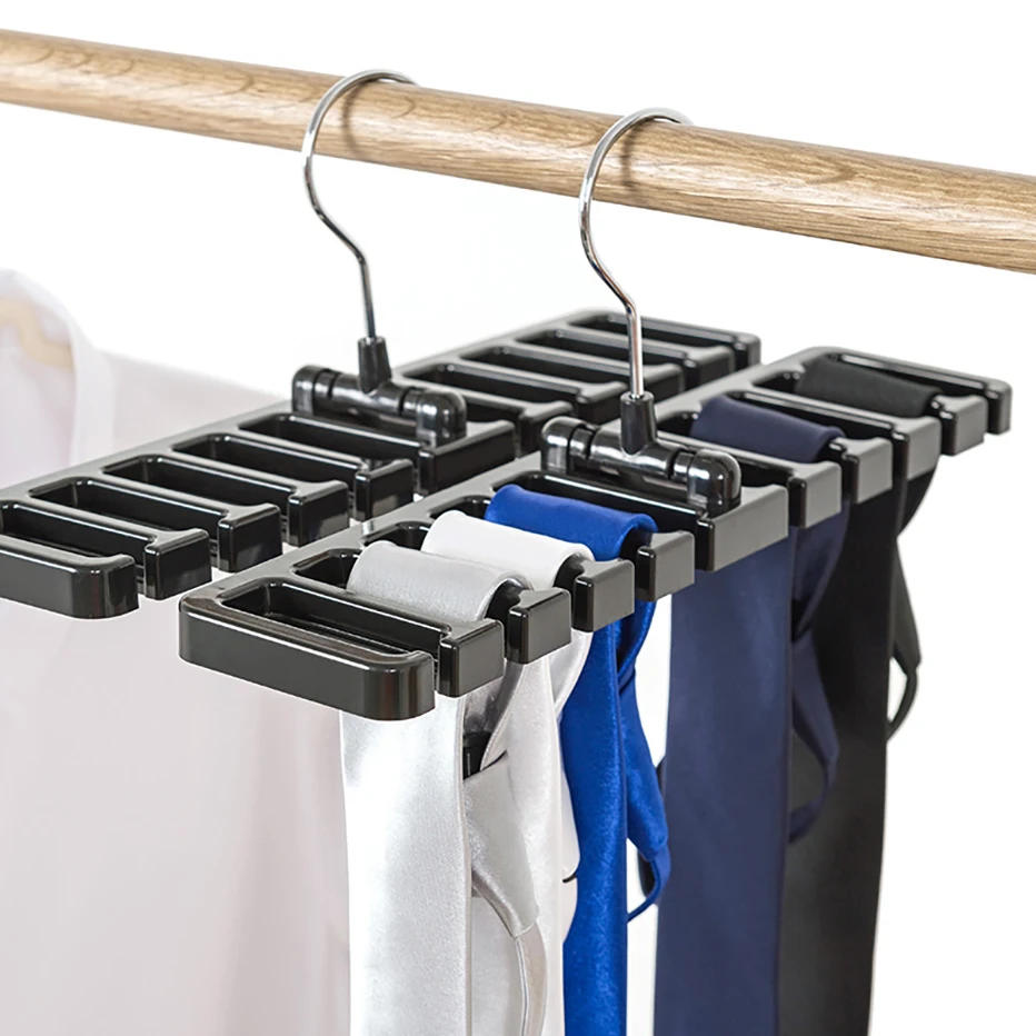 Description Picture 5 of itemTie Belt Hanger Wardrobe Closet Belts Scarf Hanging Organizer Rotating 10 Card Slots Storage Holder Rack Hook Bedroom Home Items