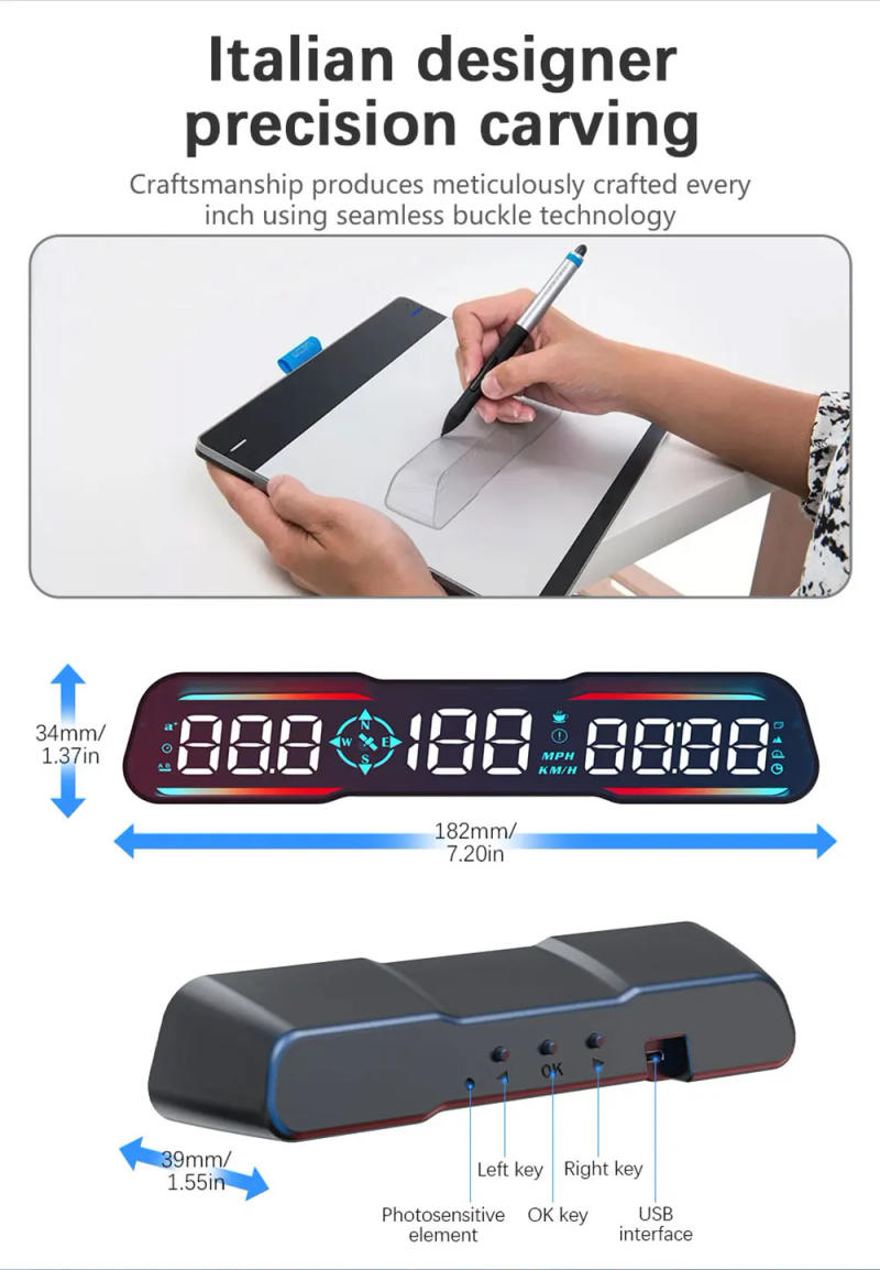 Description Picture 5 of itemGps Speedometer G19 Head up Display Car Electronic Speed Meter Driving Angle Distance Altitude Hud Overspeed Alarm Dashboard