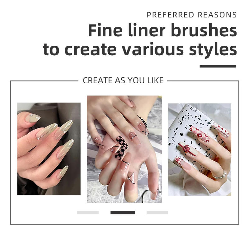 Description Picture 4 of item5PCS Nail Art Liner Brushes Hand Painted Brush Acrylic UV Gel Colours Paints Builder Drawing Pen DIY Manicure Design Accessories