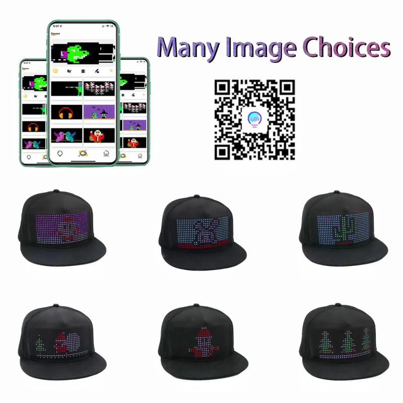 Description Picture 4 of itemBluetooth Creative LED Lighting Hat 16*32RGB Programmable Shining Screen Cap Multilingual Display Advertising Cap for Prom Party