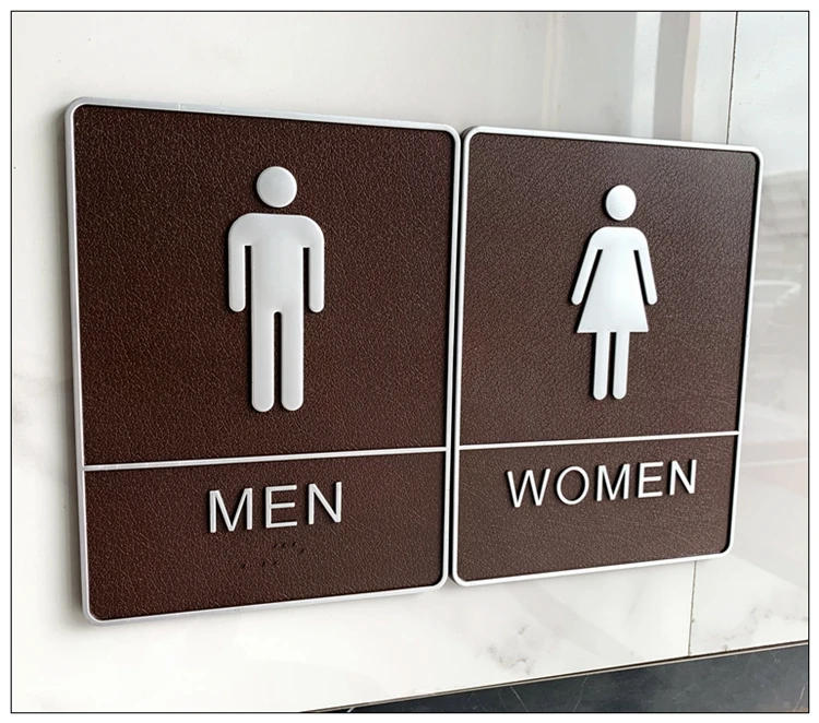 Description Picture 5 of itemRestroom Signs Men and Women Wall Stickers Toilet Door Signs High-grade Public Toilet  Club Hotel Public Bathroom Signage