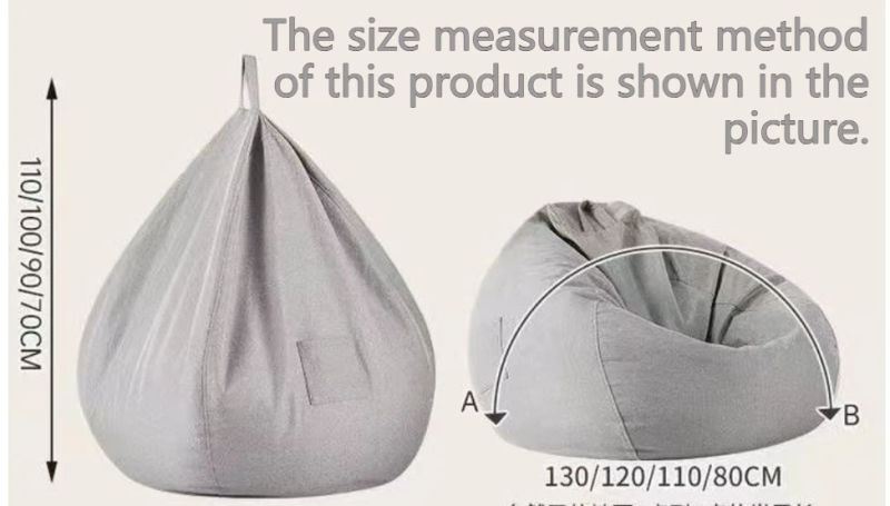 Description Picture 2 of itemClassic Bean Bag Soft Leisure Sofa Lazy Couch Bag Linen Cloth Lounger Seat Tatami Living Room Furniture Bedroom Chair