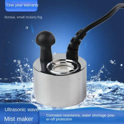 DC24V Ultrasonic Humidifier Atomizer Stainless Steel Aquarium Fog Machine Small Rockery Fogger for Bonsai Landscape