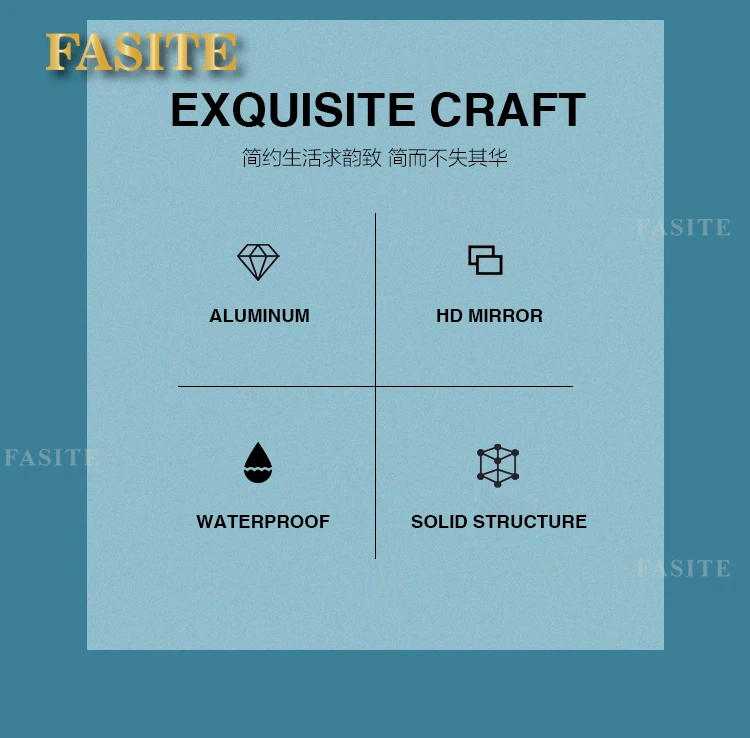 Description Picture 4 of item40/50/60/70cm Simple Make UP Mirror Round Vanity Bathroom Mirror With Shelf Wall-mounted Free Punch For Women Make Up Mirror