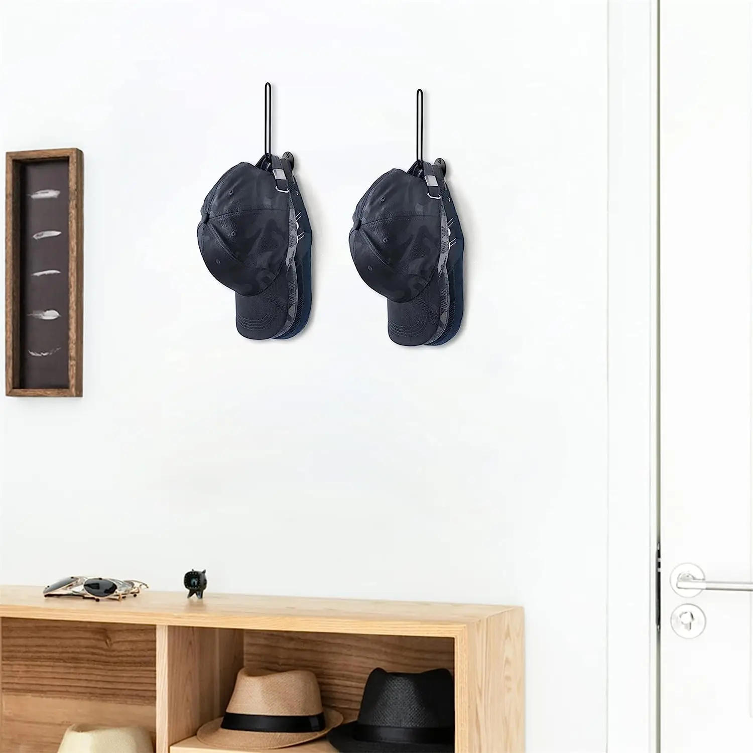 Description Picture 4 of itemCap Holder Hat Organizer for Baseball Caps Wall Hat Rack Hooks for Wall Cap Hanger Storage Hat Display Organizer Holds 10 Caps