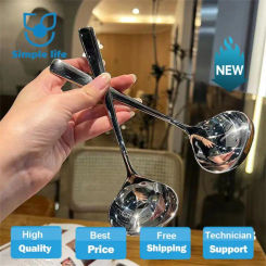 Stainless Steel Ladle High Quality Stainless Steel Long Handle Kitchen Bar Supplies Small Spoon Household Drinking Spoon Durable