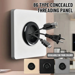 New 86Type Wall Blank Panel With Outlet Hole Decorative Cover Cable Socket With Rubber Pad Cable Organizer Wiring Accessories
