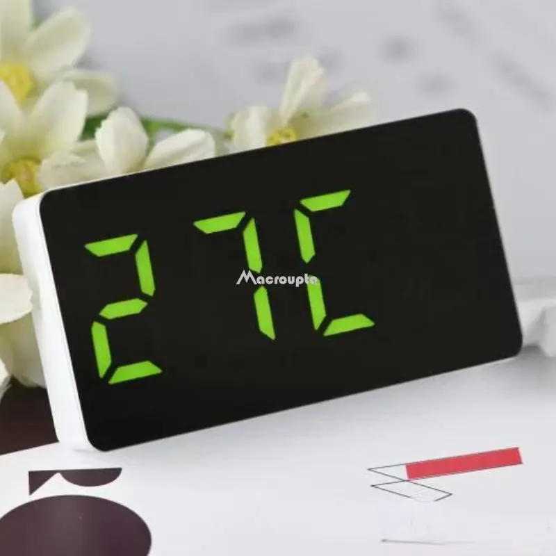 Description Picture 5 of itemMirror Table Clock Multifunctional Digital Alarm Snooze Display Time Night LED Light Desk Desktop Home Decor Gifts for Children