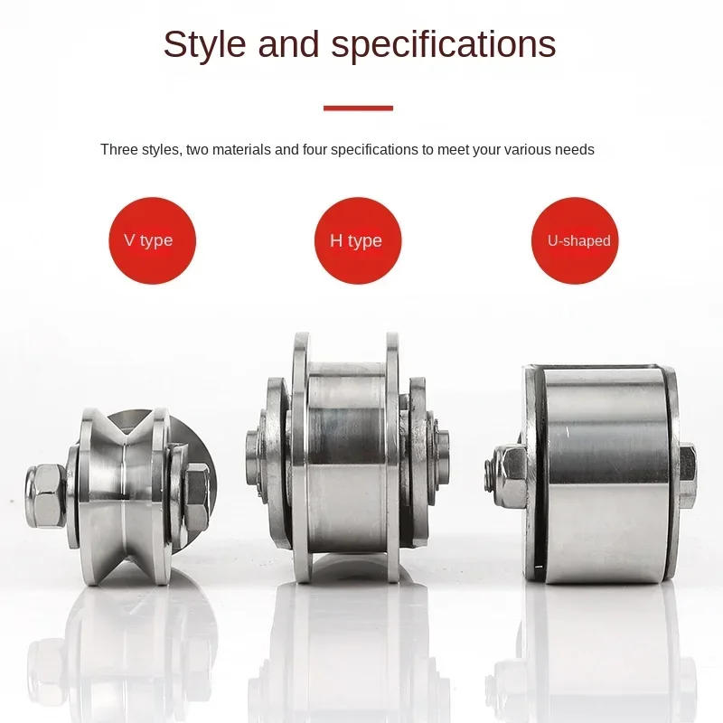 Description Picture 3 of itembearing universal pulley U/ V/H-shaped groove wheel angle steel 360 degree guide rail with spring casters