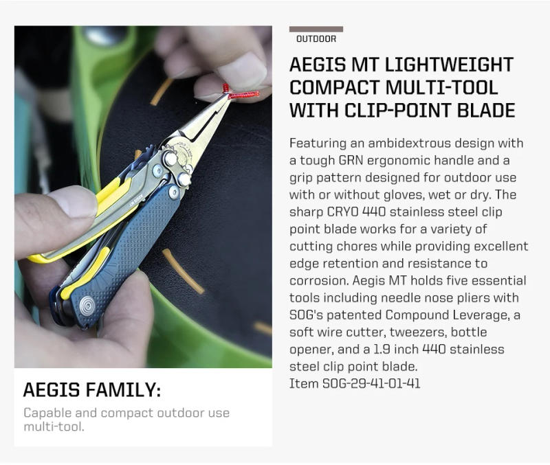 Description Picture 3 of itemSOG 5 Tools Mini Compact Multi-tool Folding Fishing Pliers Lightweight Small EDC Hand Tool Pocket Knife Outdoor Camping Supplies