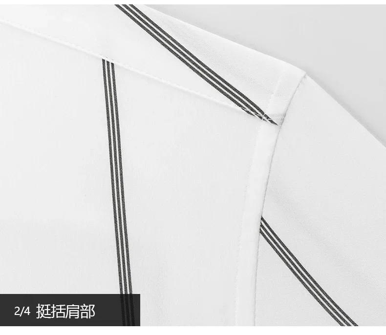 Description Picture 4 of itemPlus Size 5XL-M High Quality Business Formal Striped Shirts Men Long Sleeve Casual Slim Fit Tuxedo Shirts Social Club Clothing