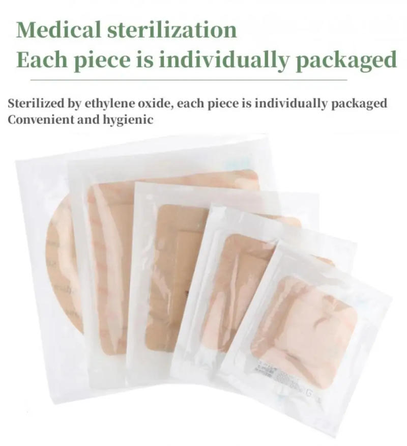 Description Picture 5 of item5 Sizes of Bordered Adhesive Dressing Pad Waterproof Silicone Gel Dressings for Bedsores Sacrococcygeal Buttock Wound