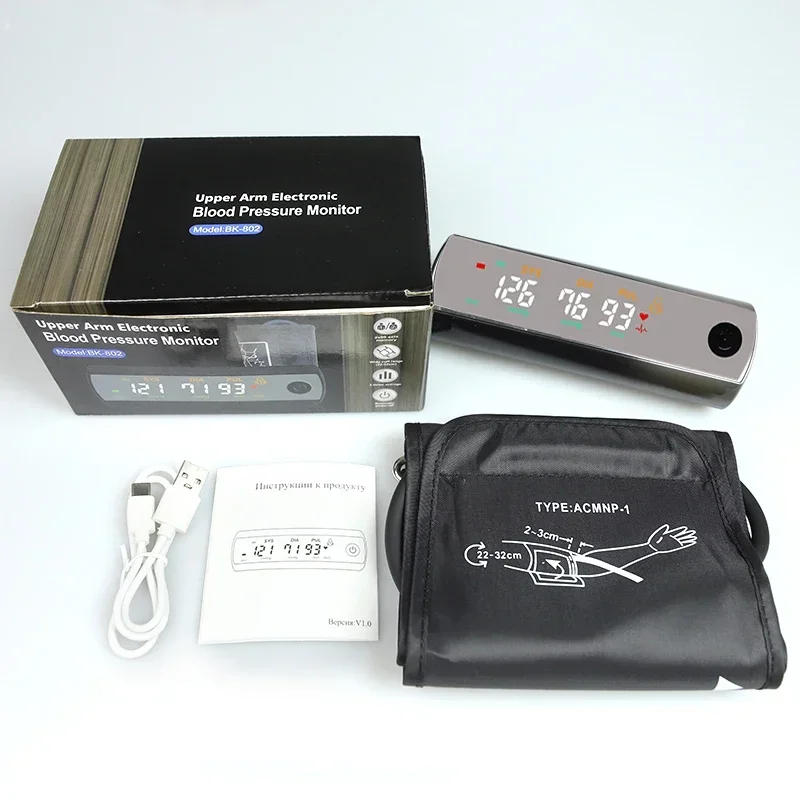 Description Picture 3 of itemRechargeable LI-ION Battery Digitization Russian Voice LCD Large Screen Sphygmomanometer Arm Blood Pressure Monitor Tonometer