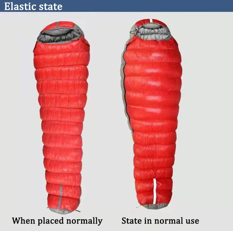 Description Picture 5 of itemUltralight 230*90CM Filling 1500G/1800G/2000G White Duck Down Mummy Sleeping Bag Outdoor Camping Cold Weather Keep Warm Tourist