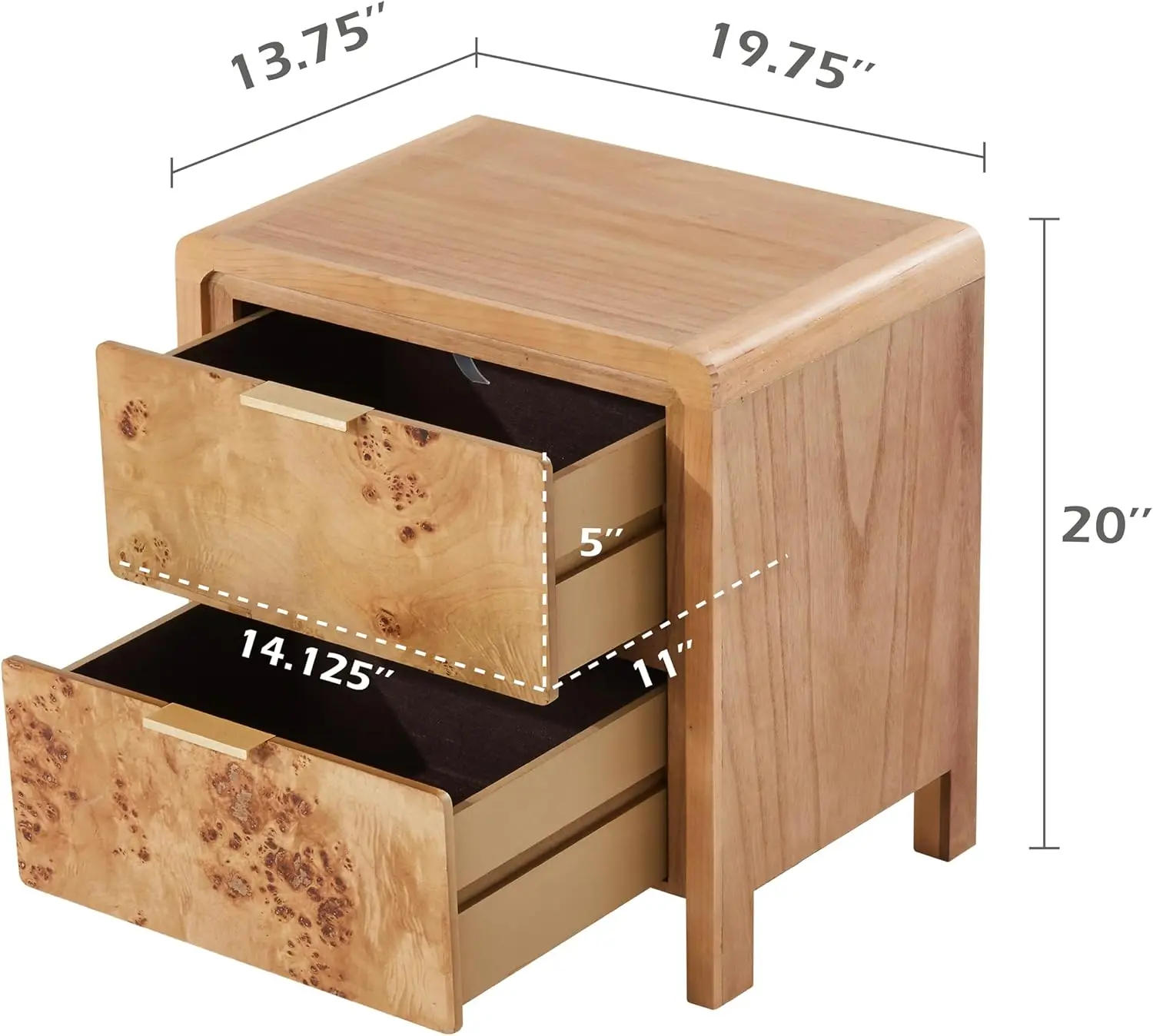 Description Picture 3 of itemFully Assembled Farmhouse Nightstand with Drawer, Distressed Wood Retro Accent Bedside Table, Small Nightstand Organizer