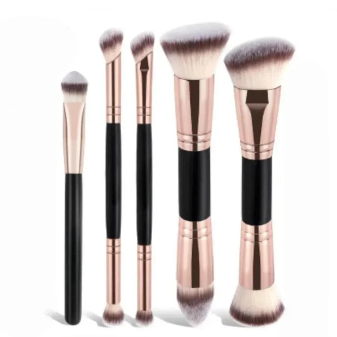 Description Picture 3 of item5PCS Dual-Ended Foundation Blush Brush Soft Bristles Professional Cosmetic Loose Powder Brush Concealer Blush Brush Makeup Tools