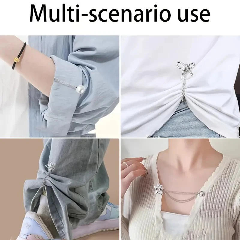 Description Picture 6 of item8PCS Magnet Clothing Pins Multi-Function Metal Strong Magnet Pins Pinless Button Clips for Fixing Hijab Clothes Long Pants Legs