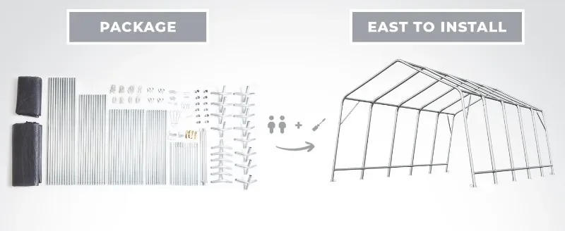 Description Picture 5 of itemMELLCOM 13 x 20 FT Heavy Duty Carport, Portable Garage with All-Steel Metal Frame & Vents, Anti-Snow Car Canopy Outdoor Storage