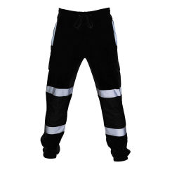 Men's Trousers Reflective Stripe Sweatpant Road Work High Visibility Road Work Overalls Casual Pocket Casual Pants