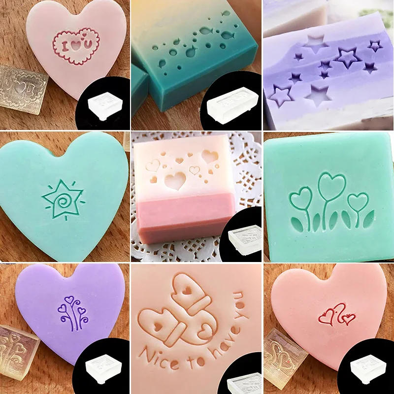 Description Picture 5 of itemMultiple Styles Flowers Acrylic DIY Soap Stamp Mold Seal For Mini Handmade Soap Making Supplies Kits Personalized Custom Logo