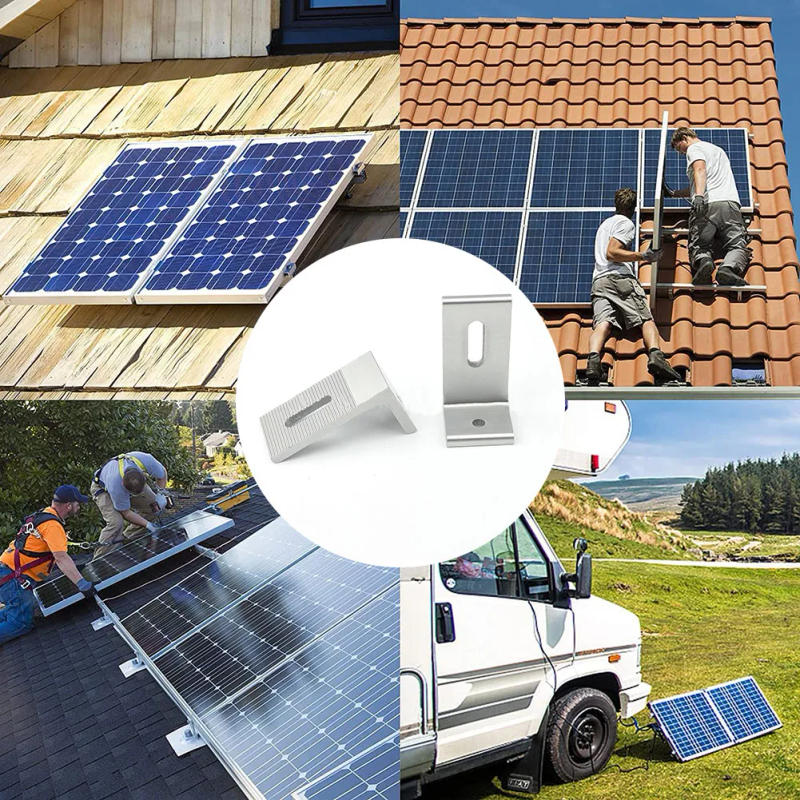Description Picture 6 of item1/4/10Pcs Aluminum Solar Panel Mounting L Brackets 90 Degree Angle PV Connection Angle For RV Boat Off Grid Roof