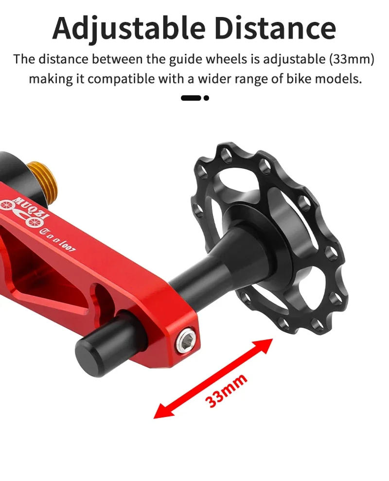 Description Picture 5 of itemMUQZI Folding Bike Chain Guide Single Speed Cycling Chain Tensioner Rear Derailleur Aluminum Alloy Chain Stabilizer