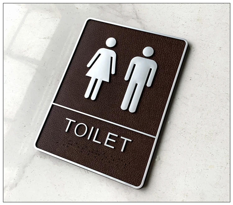 Description Picture 6 of itemRestroom Signs Men and Women Wall Stickers Toilet Door Signs High-grade Public Toilet  Club Hotel Public Bathroom Signage
