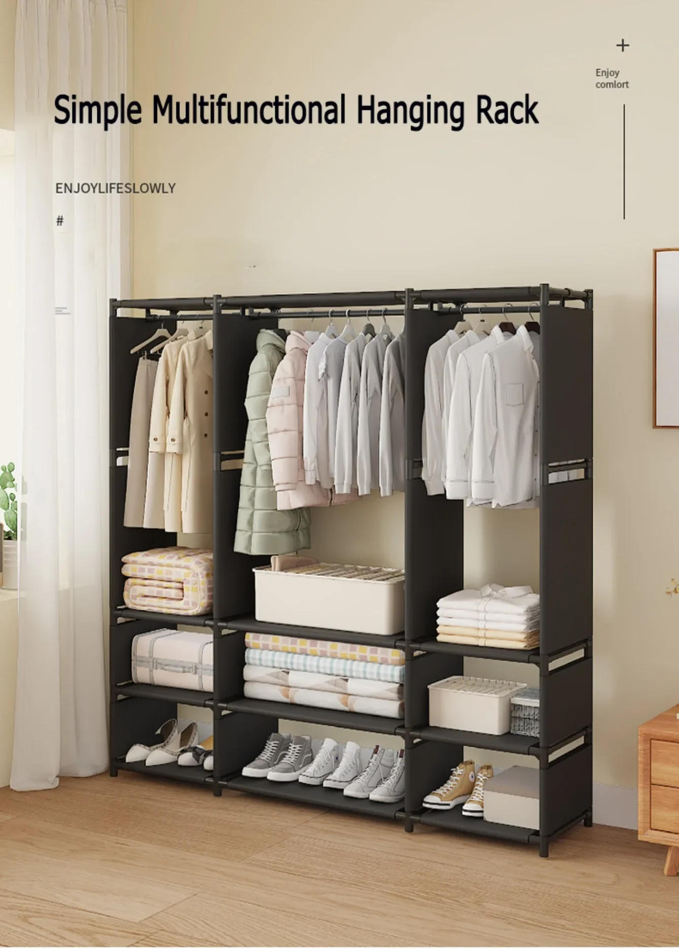 Description Picture 4 of itemCoat Racks Clothing Rack for Living Room Bamboo Wall Shelf Furniture Clothes Arara Hanger Iron Porte Manteau Mural Metal Wearing