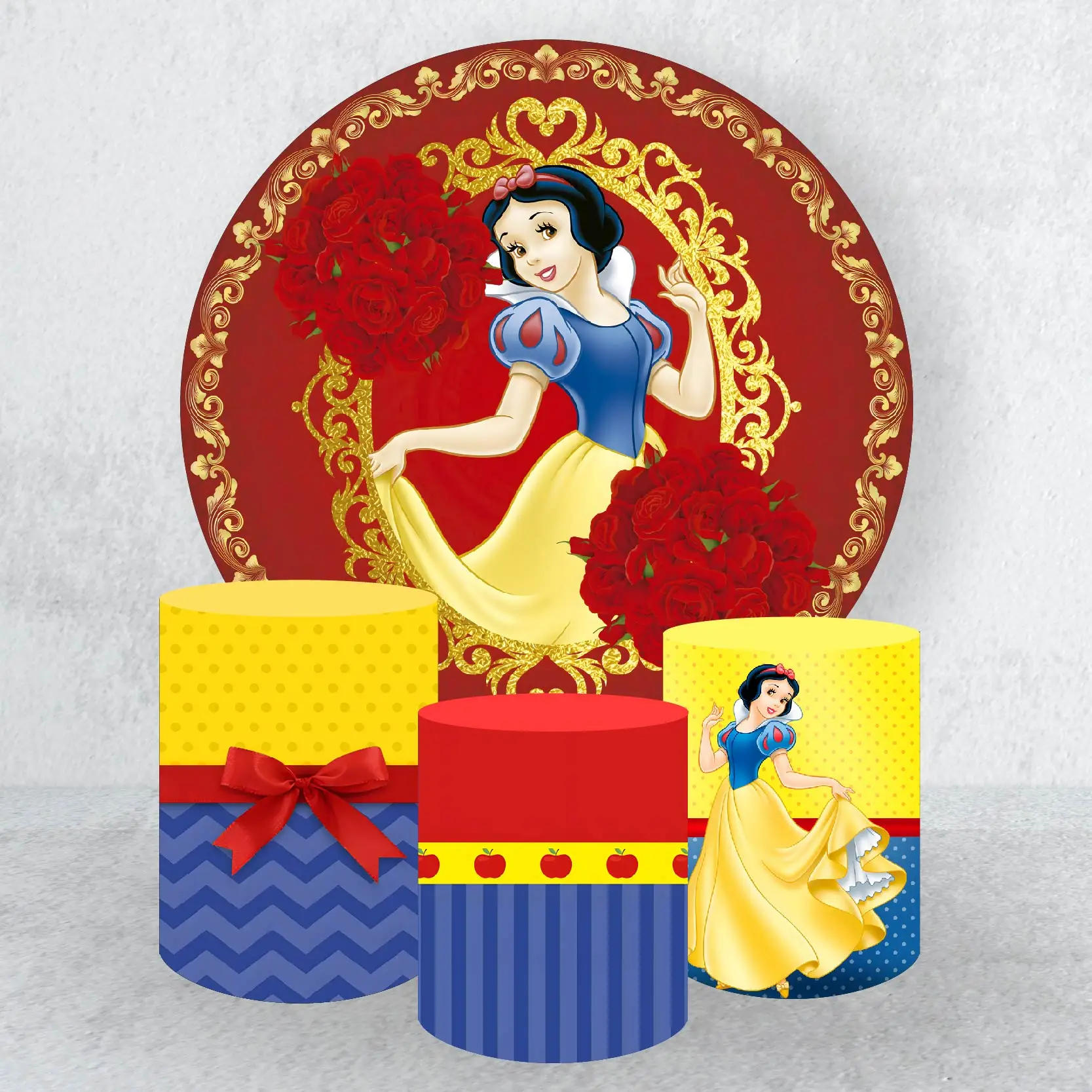 Description Picture 4 of itemDisney Cars Theme Elastic Round Circle Backdrop Cover and Cylindrical Column Covers for Kid‘s Birthday Party Background Supplies