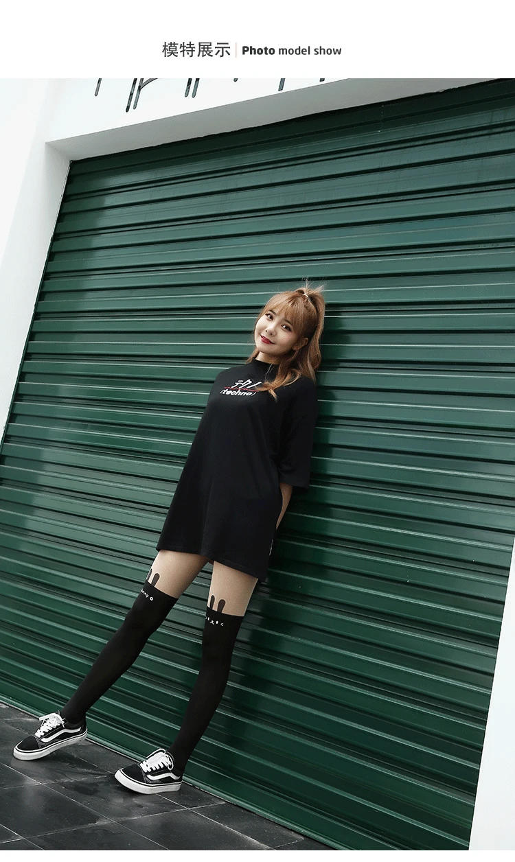 Description Picture 5 of itemCartoon Cat Thigh Stockings School Girl Stockings Cute Over Knee Socks Pantyhose Japanese Lolita Retro White Hot Classic Tights