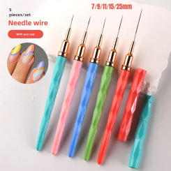 New 5pcs Rhombus Fine Liner Brush Nail Art Striping Brushes Thin Line Nail Brush Detail Painting Pen Gel Nail Painting Tools