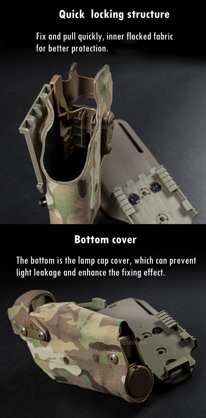 Description Picture 6 of itemTactical Pistol Holster Glock17 Gen4 G19 with X300 X300U Flashlight Quick Release Drop Leg Holsters Right Hand Airsoft Gun Carry