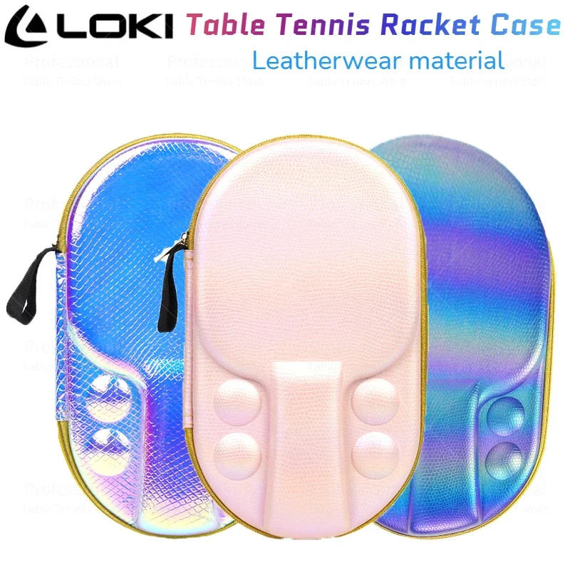 Description Picture 2 of itemLoki Table Tennis Racket Case Leatherwear Ping Pong Box High Quality Glossy Table Tennis Rackets Bag with Zipper Storage Racket