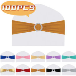 Spandex Chair Sashes Premium Stretch Chair Cover Band with Buckle Universal Elastic Chair Ties for Wedding Party Ceremony Decor