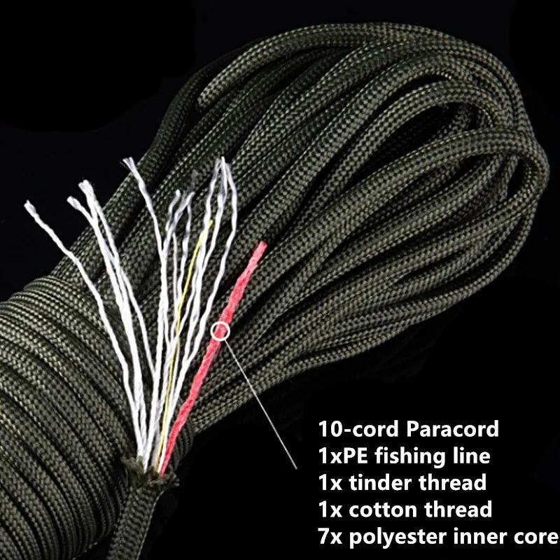 Description Picture 2 of item550 10-core paracord 4mm outdoor Camping Survival tool PE fire rope fishing cotton line Parachute Hiking