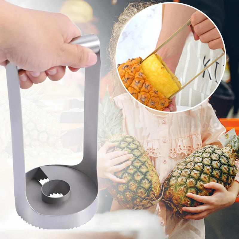 Description Picture 4 of itemStainless Steel Pineapple Peeler Cutter Ananas Meat Extractor Cut Corer Remover Machine Home Kitchen Knife Slicer Fruit Tools