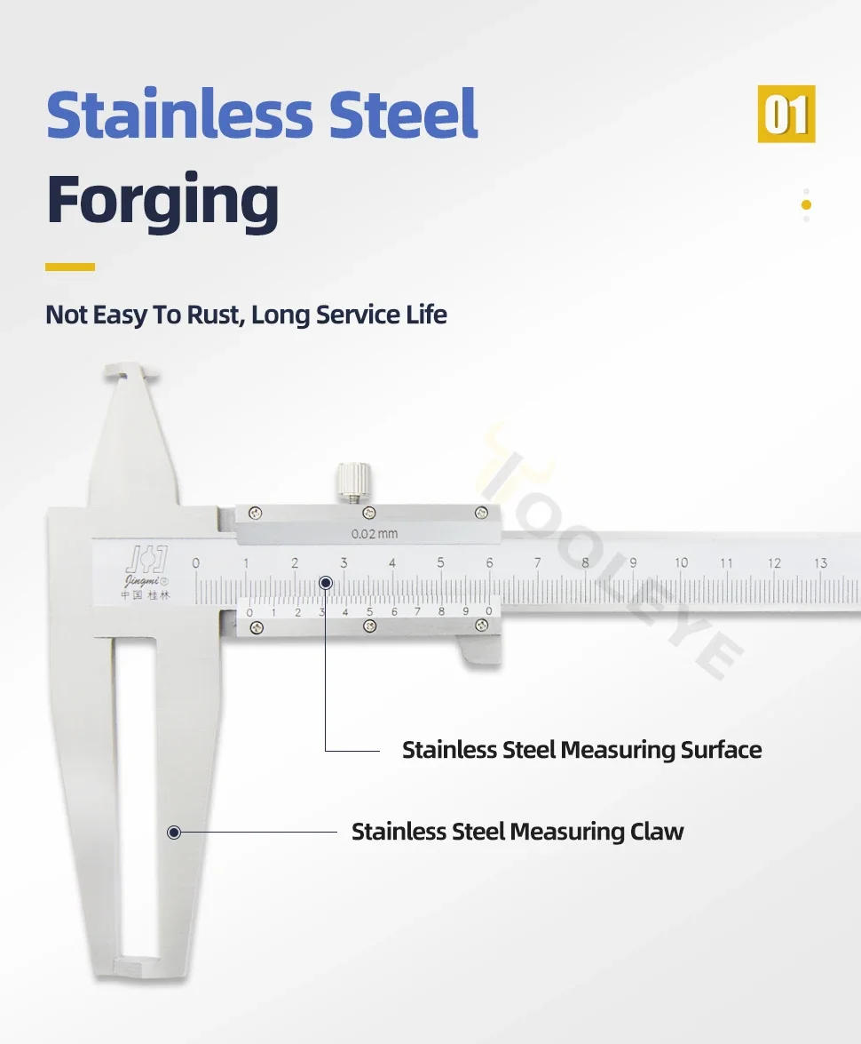 Description Picture 5 of itemInside Groove Vernier Caliper Double Claw Stainless Steel Inner Vernier Calipers For Woodworking Measuring Tools 9-150 200 300mm