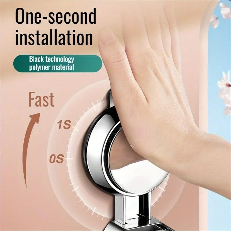 Description Picture 5 of itemBath Shower Holder Support Mural Douche Suction Cup Adjustable Handheld Wall Mounted Large Shower Head Supports Relocatable