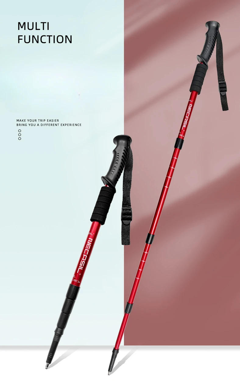 Description Picture 2 of itemAluminium Alloy Teleskopic Stick Hiking Poles Bastão De Trekking Walking Stick Ultralight Absorber Walking Cane Alpenstock