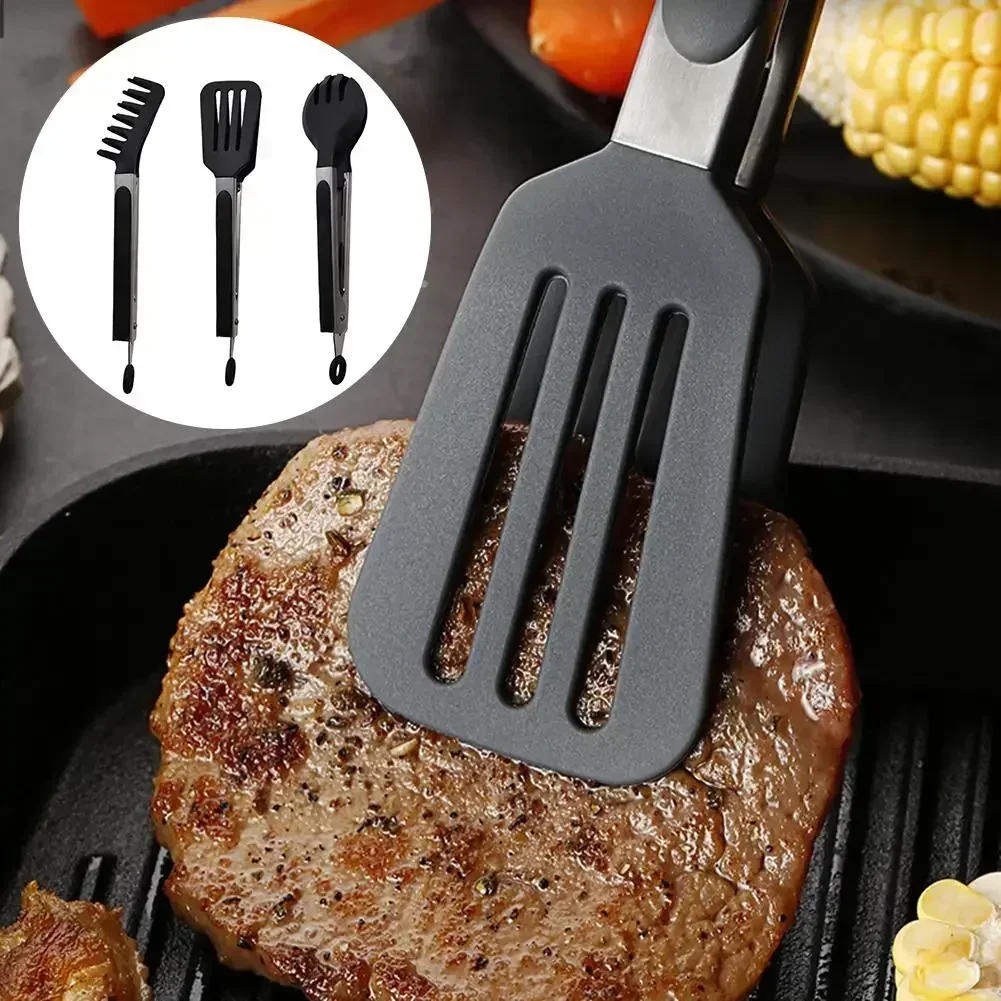 Description Picture 5 of itemStainless Steel Silicone Kitchen Tongs Bbq Clip Salad Cooking Tool Food Serving Tongs Pinzas De Cocina Kitchen Appliance Parts