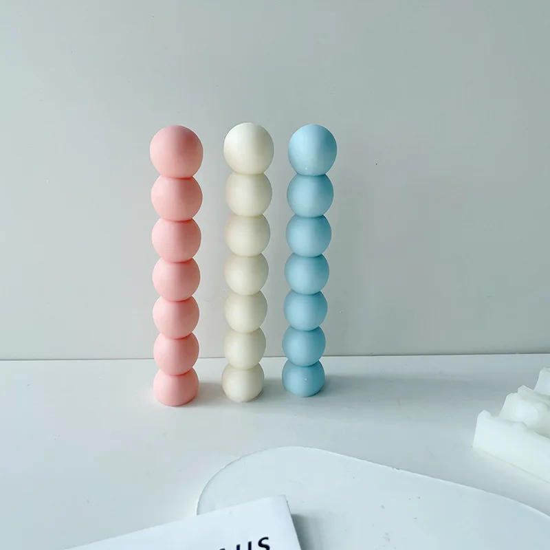 Description Picture 3 of itemGeometry 6 Ball Cylinder Silicone Candle Mould DIY Sugar Gourd Soap Resin Gyp Making tool Chocolate candy Mold Home Decor Gifts